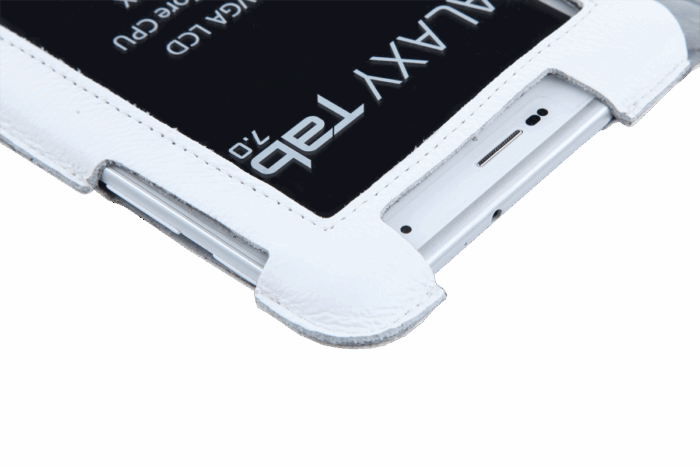 Білий чохол для Samsung Galaxy Tab P3100 Quer KOM0430 (натуральна шкіра) - Зображення 5