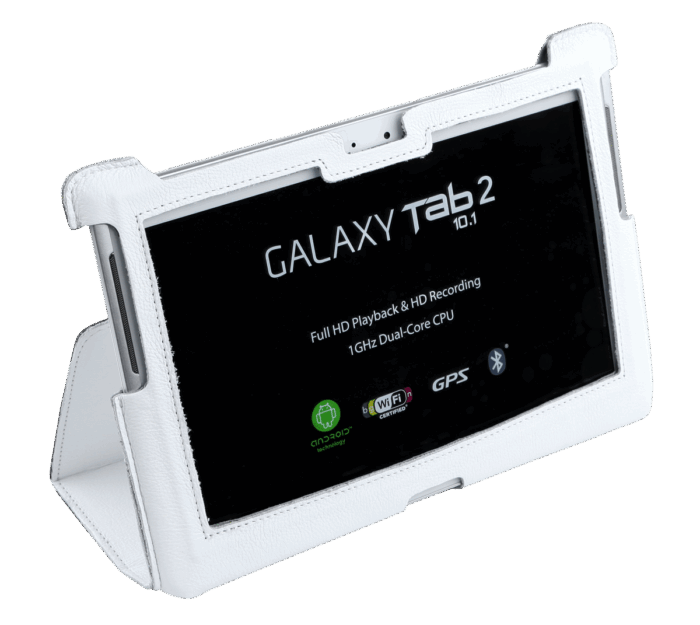 Білий чохол для Samsung Galaxy Tab P5100 Quer KOM0428 (натуральна шкіра) - Зображення 3