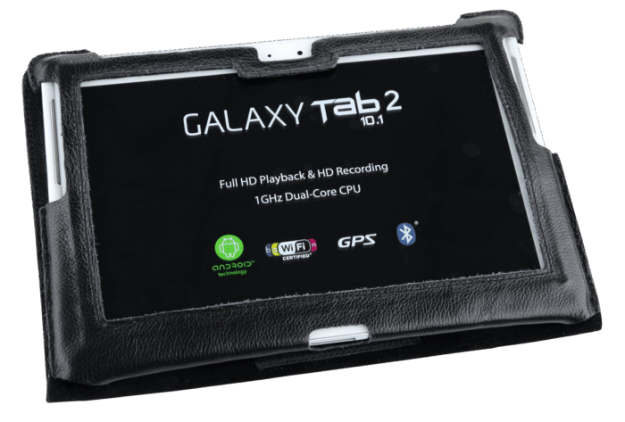 Чорний чохол для Samsung Galaxy Tab P5100 Quer KOM0427 (натуральна шкіра) - Зображення 4