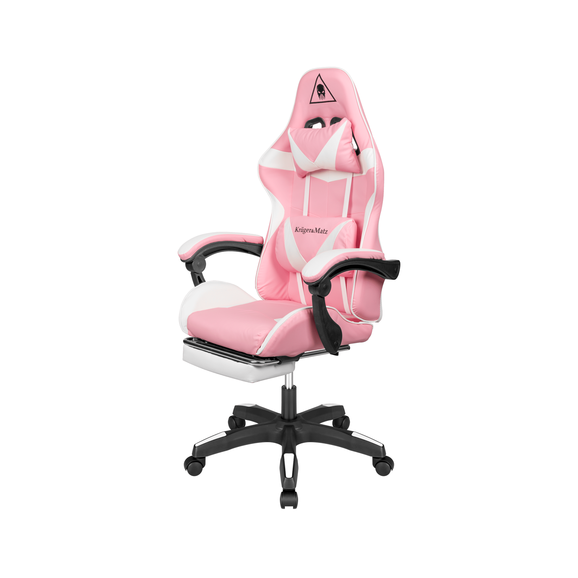 Геймерське крісло Kruger&Matz GX-150 білого та рожевого кольору Геймерське крісло Kruger&Matz GX-150 KM0790-P білого та рожевого кольору