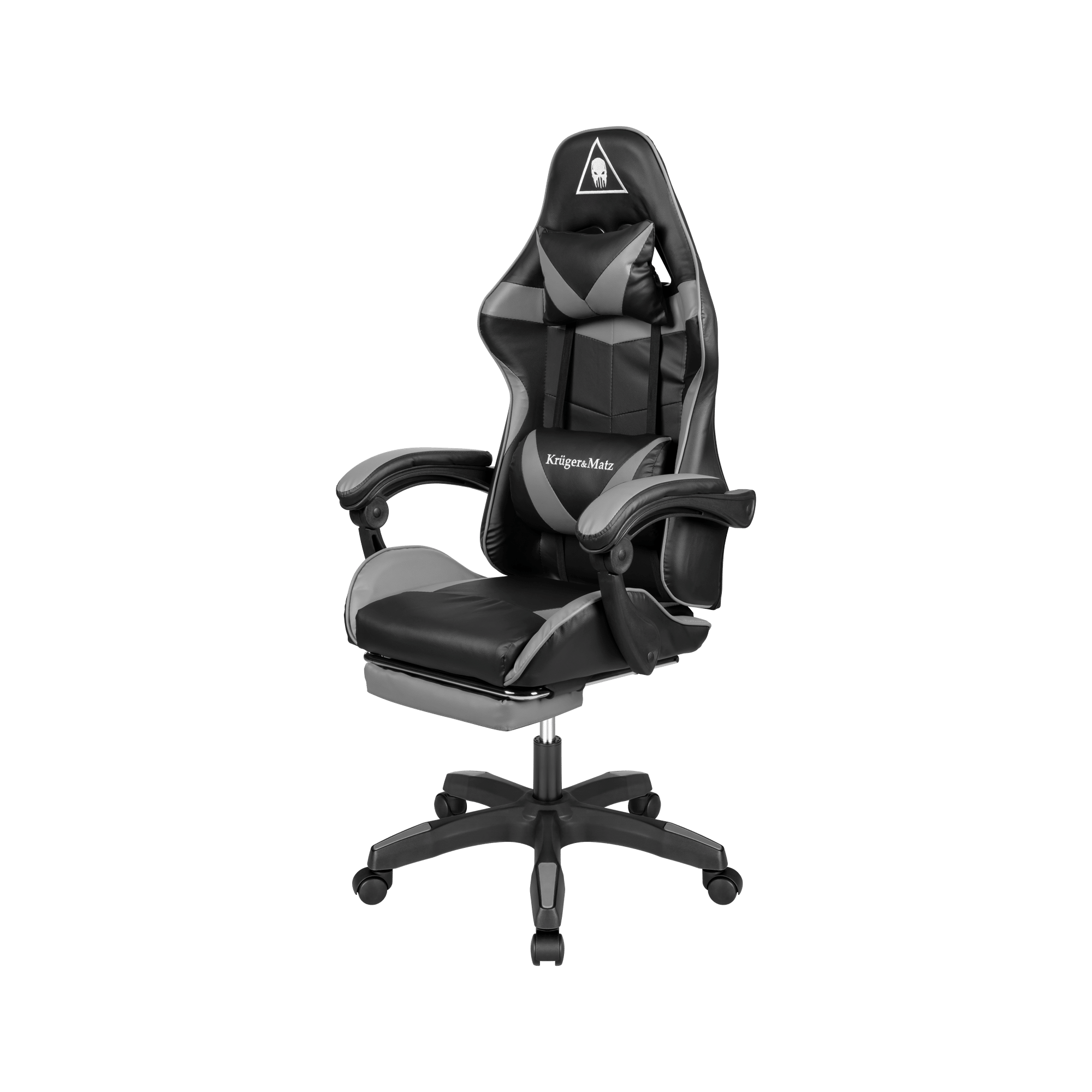 Геймерське крісло Kruger&Matz GX-150 чорного та сірого кольорів Геймерське крісло Kruger&Matz GX-150 KM0790-G чорного та сірого кольорів
