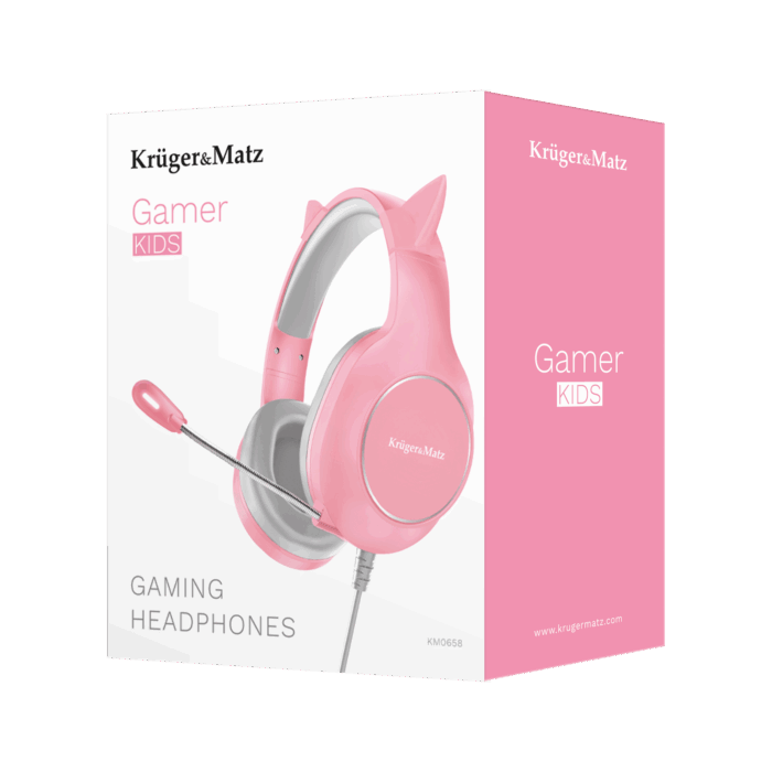 Накладні ігрові Krüger&matz KM0658 навушники Gamer Kids для дітей, рожеві - Зображення 8