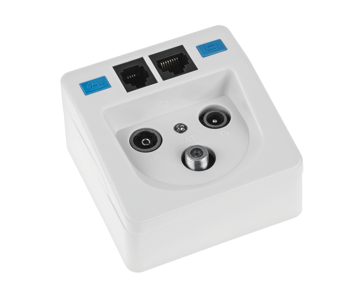 Абонентська розетка RTV-SAT-RJ11-RJ45 BX300 Абонентська розетка RTV-SAT-RJ11-RJ45 GNI0515 BX300