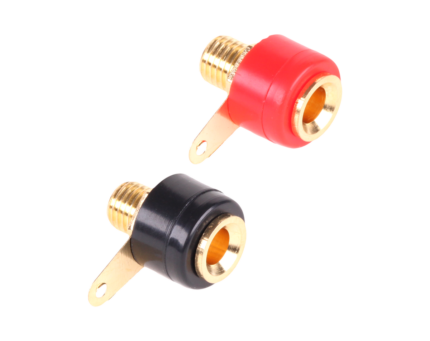 Позолочений пластиковий GNI0204Z монтажний гніздо типу «банан» (чорний/червоний)