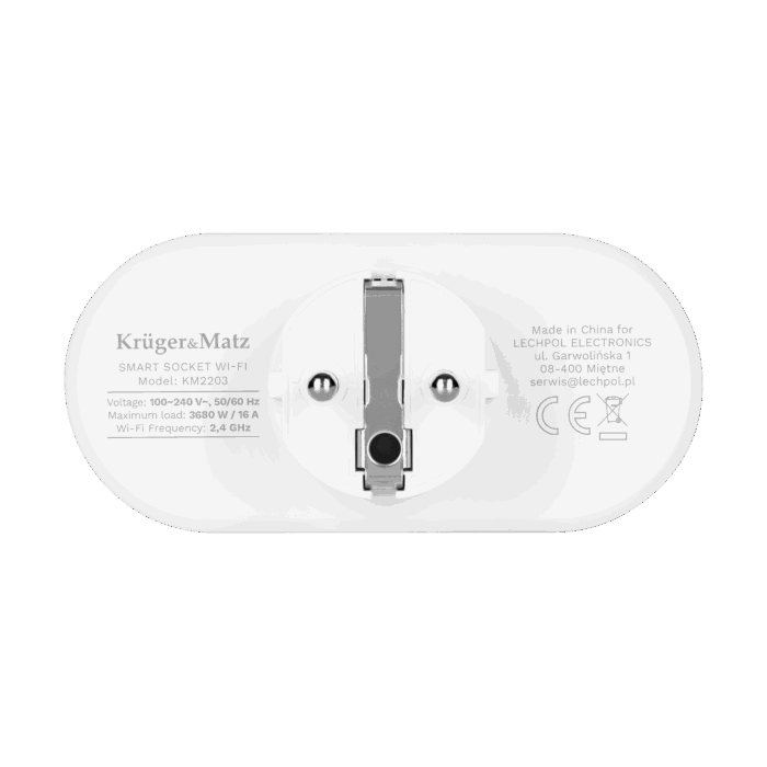 Подвійна WiFi-розетка Krüger&matz KM2203 Connect P5 Tuya - Зображення 7