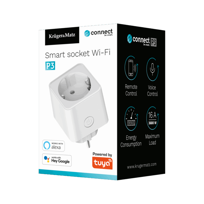 Розетка Kruger&Matz Connect P3 KM2201 Tuya Wi-Fi - Зображення 8