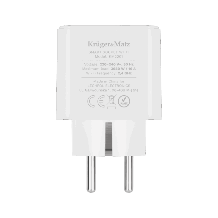 Розетка Kruger&Matz Connect P3 KM2201 Tuya Wi-Fi - Зображення 3