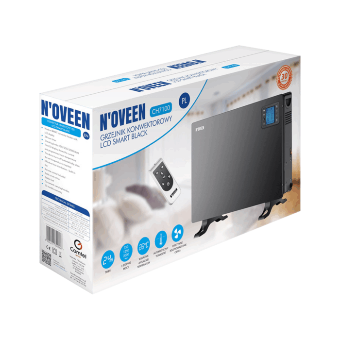 Конвекторний обігрівач CH7100 LCD SMART BLACK N'OVEEN - Зображення 6