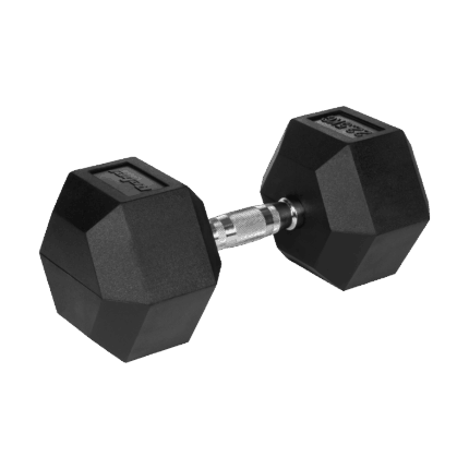 Гантель HEX з гумовим покриттям з чавуну