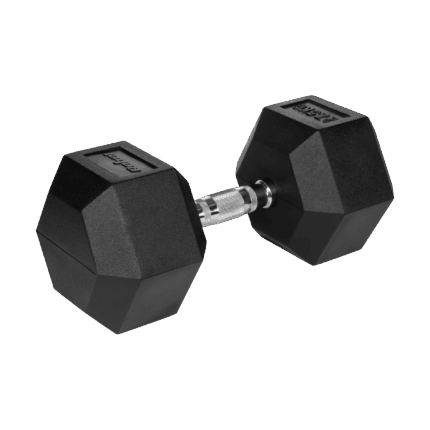 Гантель HEX з гумовим покриттям з чавуну 27