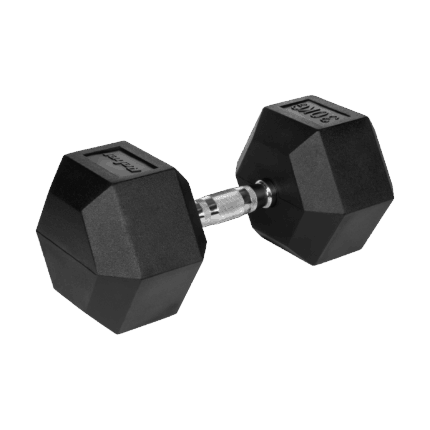 Гантель HEX з гумовим покриттям з чавуну
