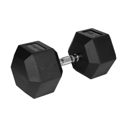 Гантель HEX з гумовим покриттям з чавуну 37