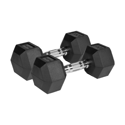 Гантелі HEX ​​2x10 кг з гумовим покриттям з чавуну Rebel RBA-2325-10 ACTIVE