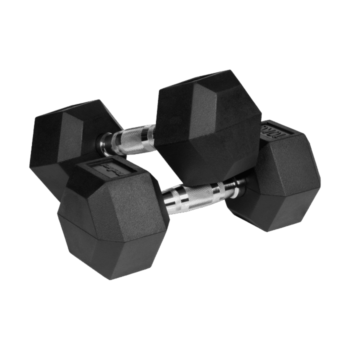 Гантелі HEX ​​2x10 кг з гумовим покриттям з чавуну Rebel RBA-2325-10 ACTIVE - Зображення 2