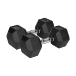 Гантелі HEX ​​2x15 кг з гумовим покриттям