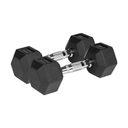 Гантелі HEX ​​2x5 кг з гумовим покриттям з чавуну Rebel RBA-2325-05 ACTIVE