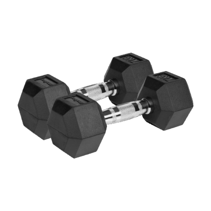 Гантелі HEX ​​2x7 кг з гумовим покриттям з чавуну Rebel RBA-2325-07 ACTIVE