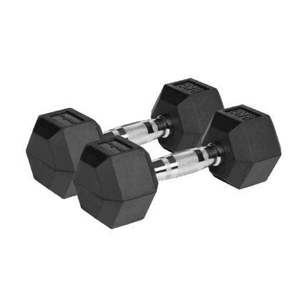 Гантелі HEX ​​2x8 кг з гумовим покриттям з чавуну Rebel RBA-2325-08 ACTIVE