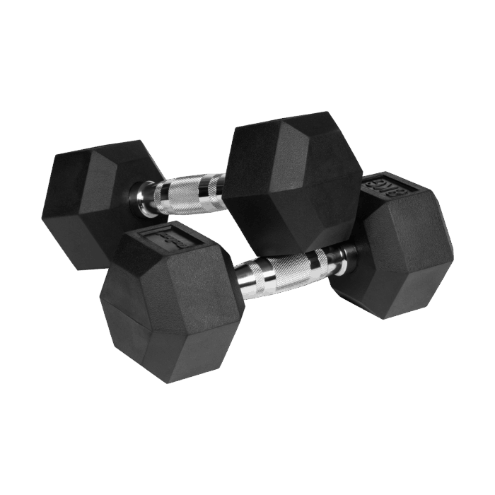Гантелі HEX ​​2x8 кг з гумовим покриттям з чавуну Rebel RBA-2325-08 ACTIVE - Зображення 2