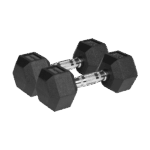 Гантелі HEX ​​2x9 кг з гумовим покриттям з чавуну Rebel RBA-2325-09 ACTIVE