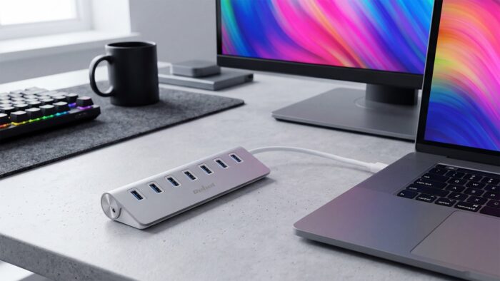 7-портовий USB 3.0 концентратор (розгалужувач) Rebel KOM1091 - Зображення 5