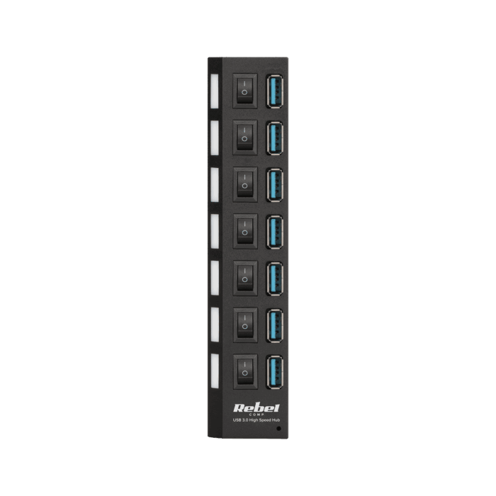 7-портовий USB 3.0 концентратор Rebel KOM0941 - Зображення 2