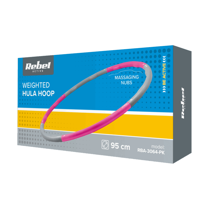 Обруч для схуднення Hula Hoop 95 см, рожевий, Rebel RBA-3064-PK ACTIVE - Зображення 6