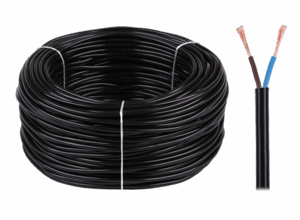 Електричний кабель OMY 2x1 Elektrokabel KAB0821 300/300V чорного кольору
