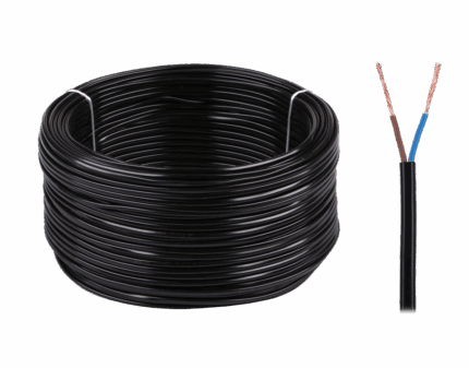 Електричний кабель OMYp 2x0.5 Elektrokabel KAB0830 300/300V чорного кольору