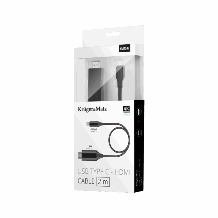 Кабель HDMI - Krüger&matz KM1249 USB типу C 2 м - Зображення 2
