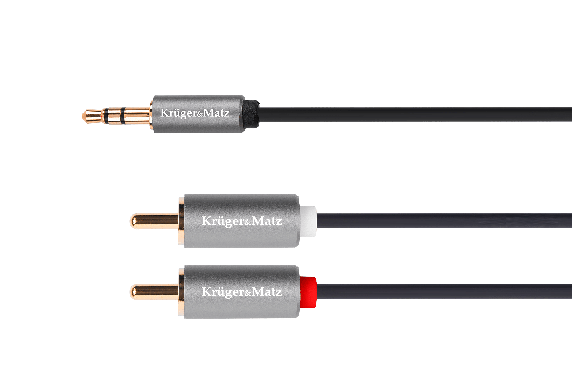 Кабель джек 3.5 стерео штекер - 2RCA 1 м Kruger&Matz Basic Кабель джек 3.5 стерео штекер - Krüger&matz KM1218 2RCA 1 м Basic