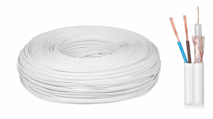 YWDXek 75-0.59/3.7 Elektrokabel KAB0546 K-60 + коаксіальний кабель 2x0.5 мм 100 м
