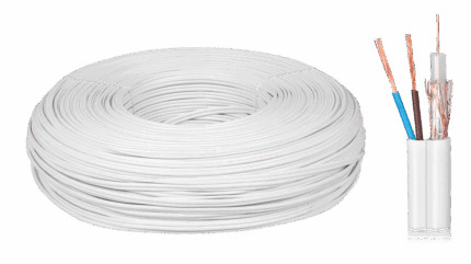 YWDXek 75-0.59/3.7 Elektrokabel KAB0547 K-60 + коаксіальний кабель 2x0.5 мм 200 м