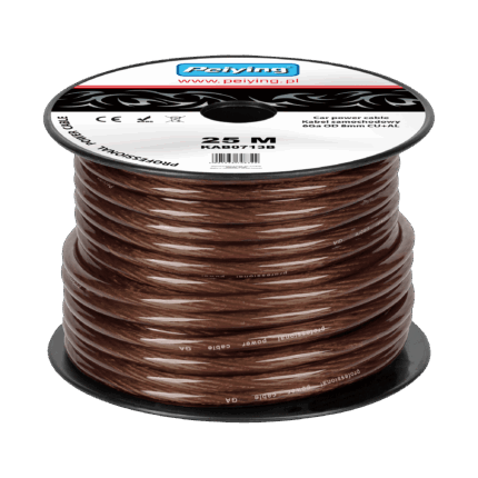 Автомобільний кабель 6Ga Peiying KAB0713B OD8mm CU+AL 25 м