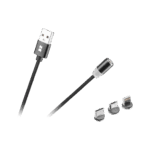 Магнітний USB-кабель Rebel RB-6004-100-B 3-в-1 microUSB