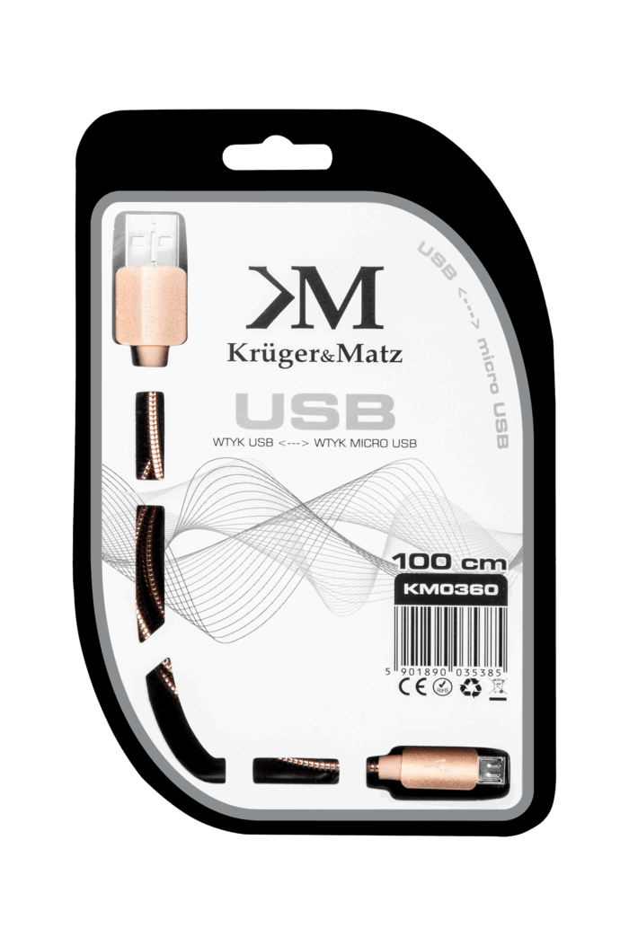 Кабель USB - Krüger&matz KM0360 micro USB 1 м - Зображення 3