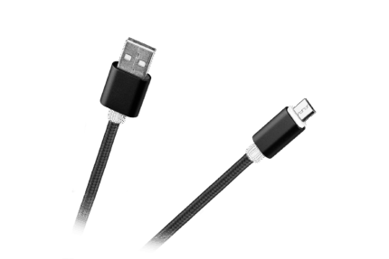 Кабель USB - micro USB M-life ML0801B нейлоновий чорний 1 м