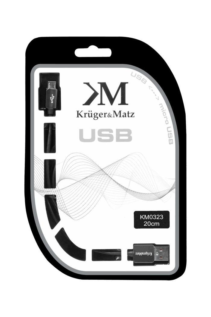 Кабель USB - Krüger&matz KM0323 micro USB штекер-штекер 0,2 м - Зображення 3