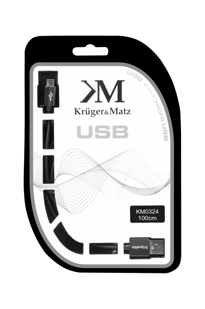 Кабель USB - Krüger&matz KM0324 micro USB штекер-штекер 1,0 м - Зображення 3