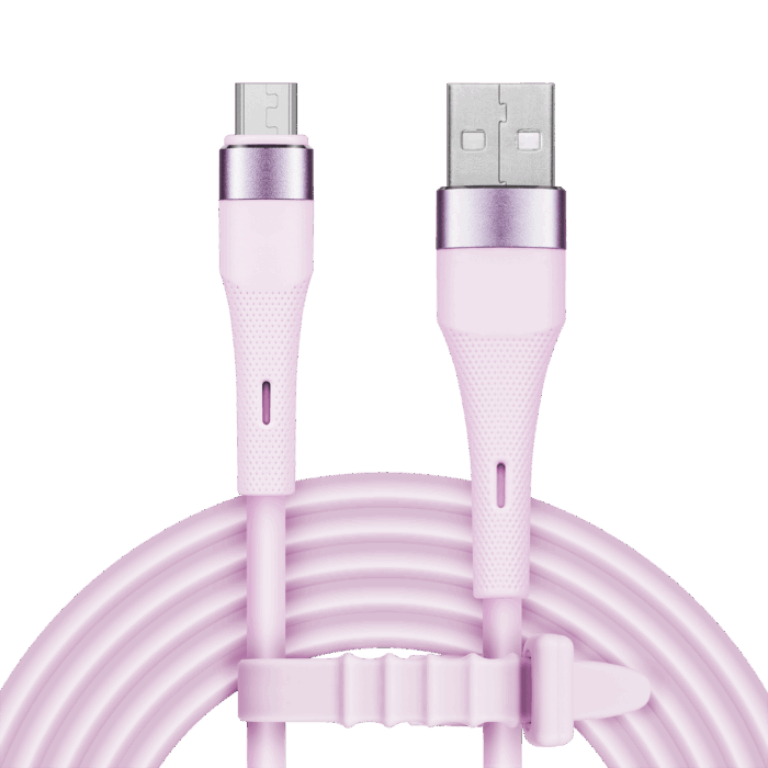 Кабель USB Krüger&matz KM1270-1P microUSB 1 м силіконовий рожевий Basic - Зображення 2
