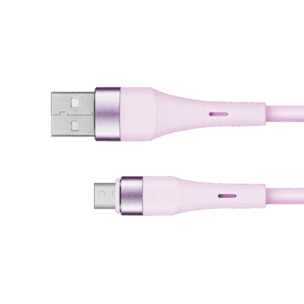 Кабель USB Krüger&matz KM1270-1P microUSB 1 м силіконовий рожевий Basic