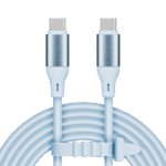Кабель USB Type-C Krüger&matz KM1269-1BL - USB Type-C 100 Вт 1 м силіконовий синій Basic - Зображення 2