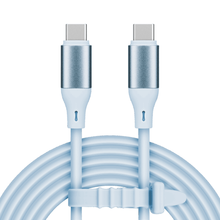 Кабель USB Type-C Krüger&matz KM1269-1BL - USB Type-C 100 Вт 1 м силіконовий синій Basic - Зображення 2