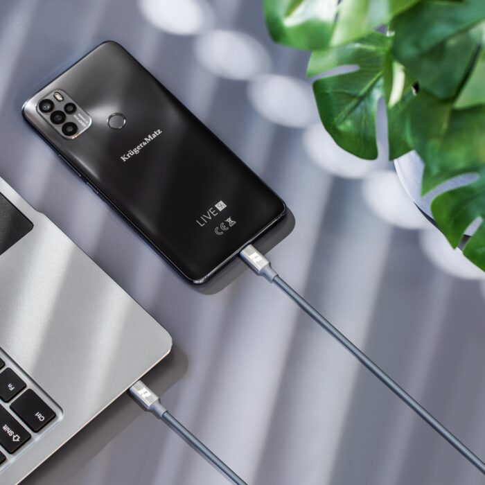 Кабель USB Type-C - USB Type-C 65 Вт Rebel RB-6012-100-B 100 см - Зображення 3