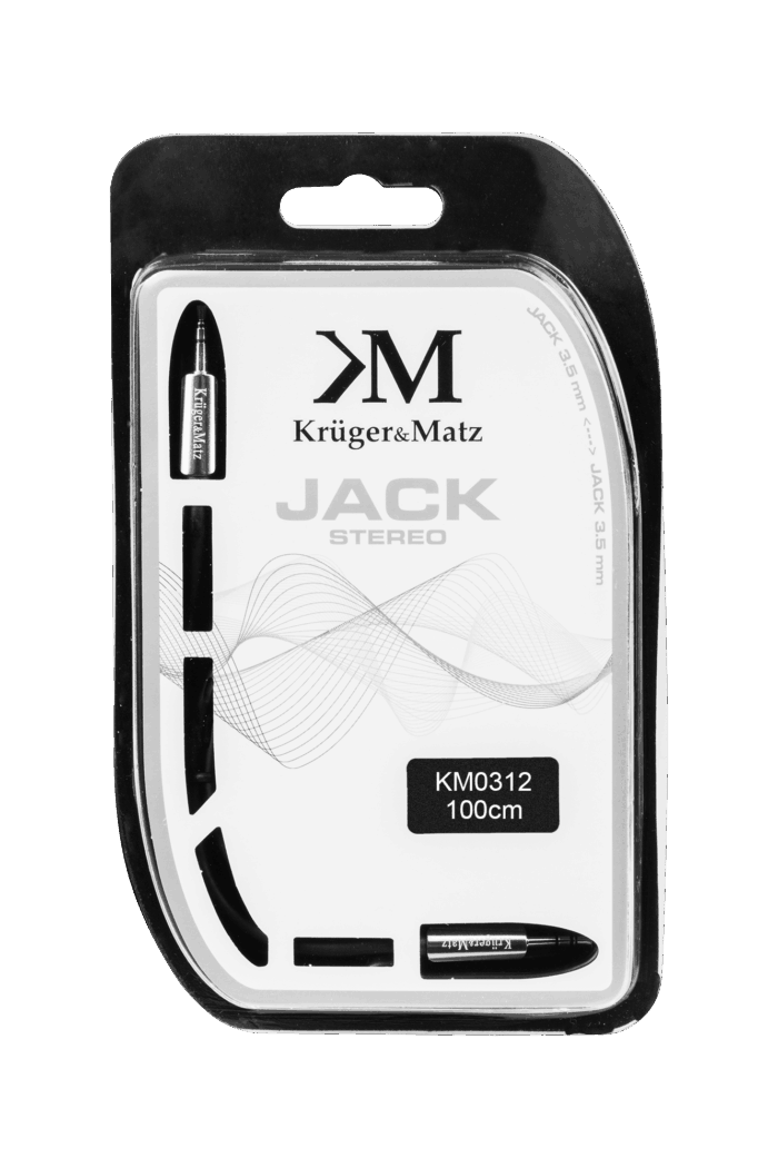 Кабель прямий штекер - Krüger&matz KM0312P прямий штекер джек 3.5 стерео 1.0 м - Зображення 2