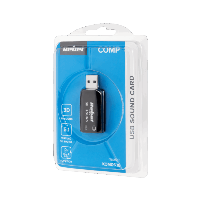 Звукова карта Rebel KOM0638 USB 5.1 - Зображення 2