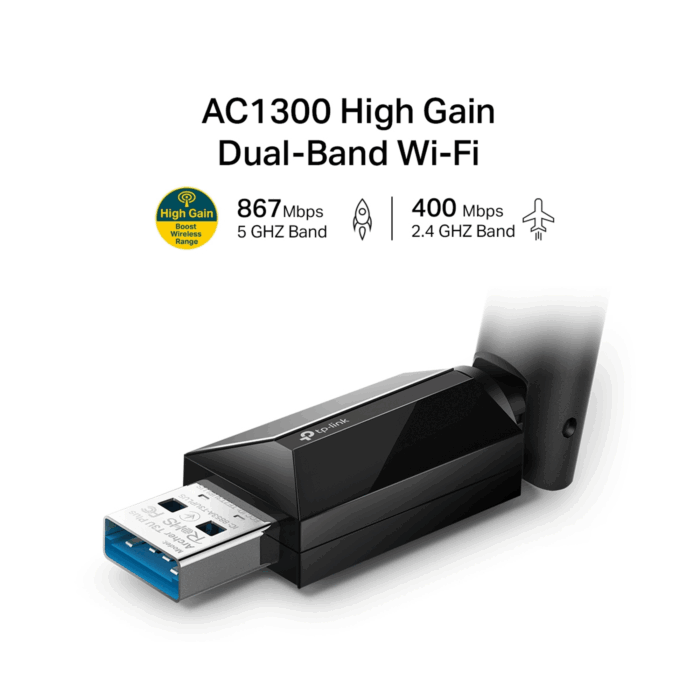 Мережевий адаптер Tp-link KOM1040 Archer T3U Plus AC1300 WiFi-5 - Зображення 3