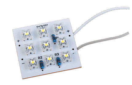 Кластер синіх діодів 9FLUX Vipow LED0101 (друкована плата 40x40 мм)