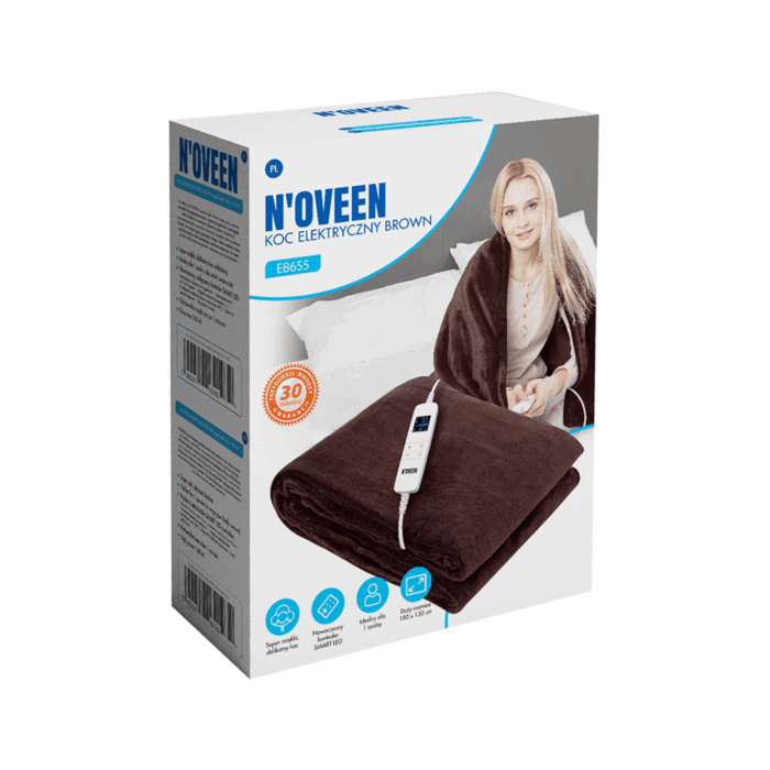 Електрична ковдра N'OVEEN EB655 КОРИЧНЕВА 180 x 130 см - Зображення 3
