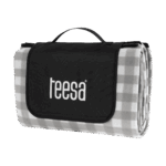 Ковдра для пікніка Teesa TSA8903-1 з утепленим покриттям 200x200 см - сіра картата - Зображення 2
